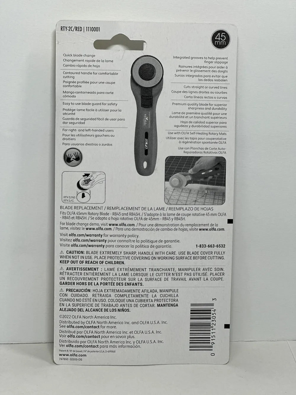 45mm OLFA Rotary Cutter in Red