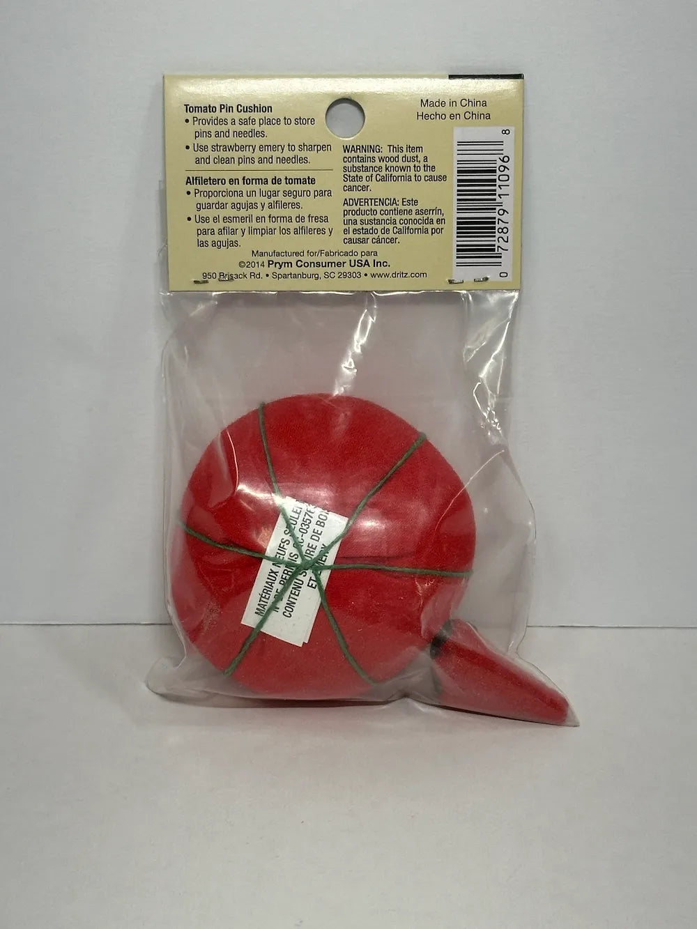 Tomato Pin Cushion with Strawberry Emery