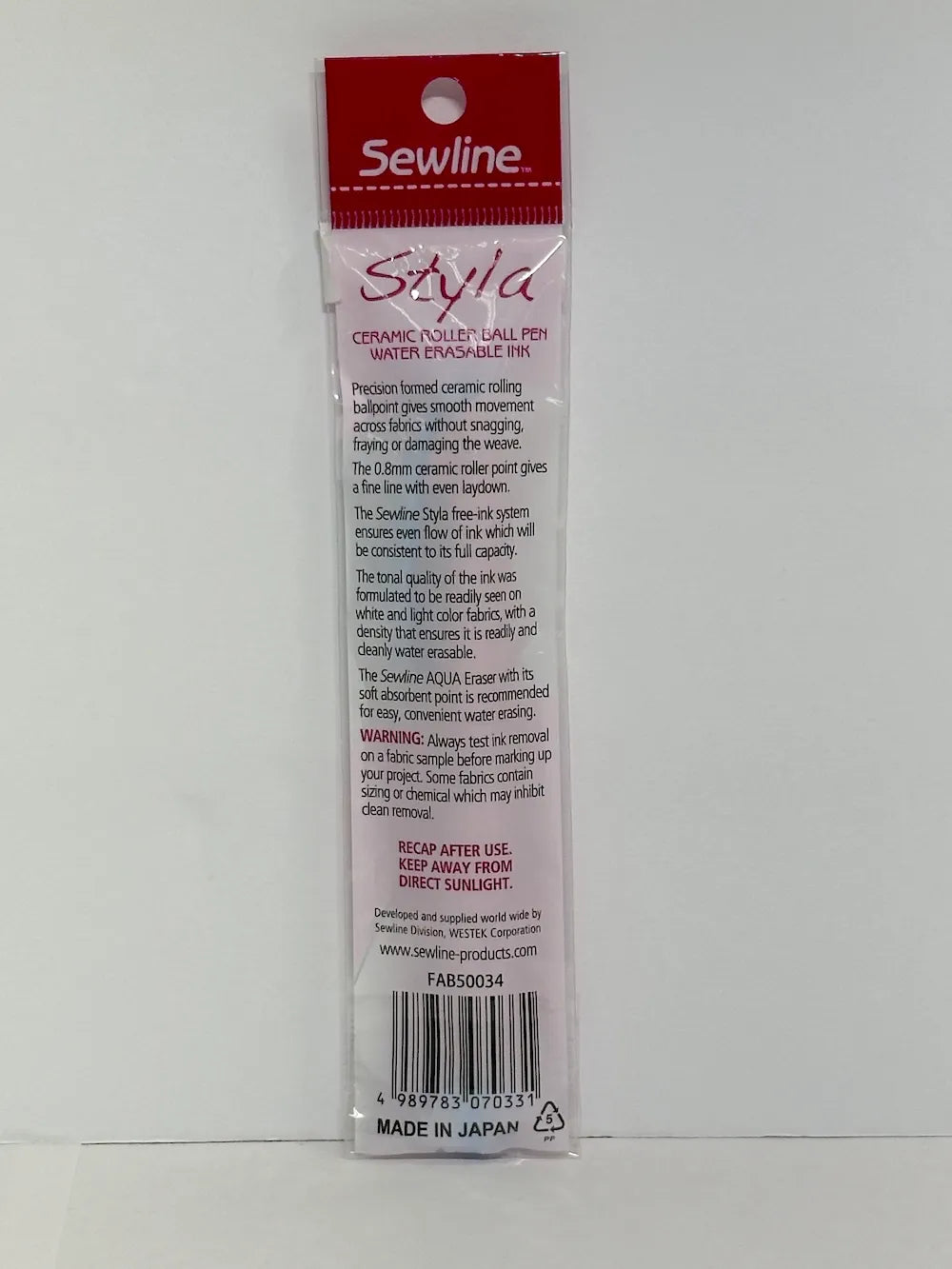 Styla Fabric Marker (Water Erasable Ink)