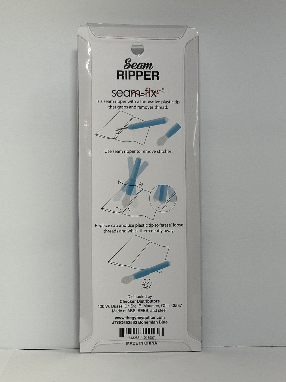 Seam-Fix Seam Ripper with Unique Cap that Grabs & Easily Removes Loose Threads